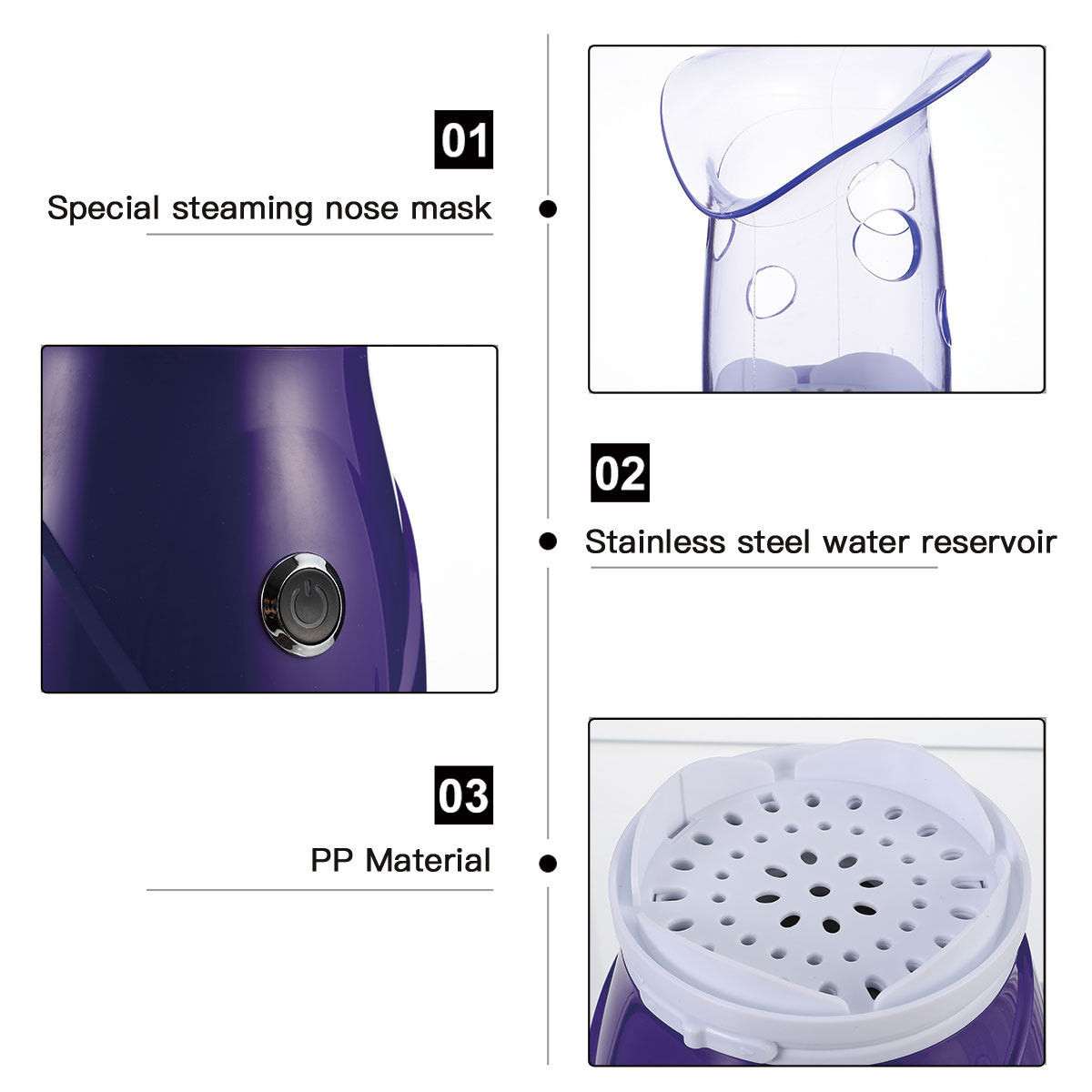 Face Steamer - Нано-пароочиститель для лица, увлажняющий, глубоко очищающий